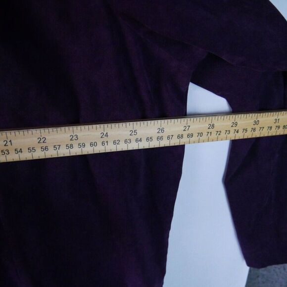 Dressbarn Woman's Size 22W Zip Up Blazer Jacket Purple Wine Pockets - Picture 9 of 11